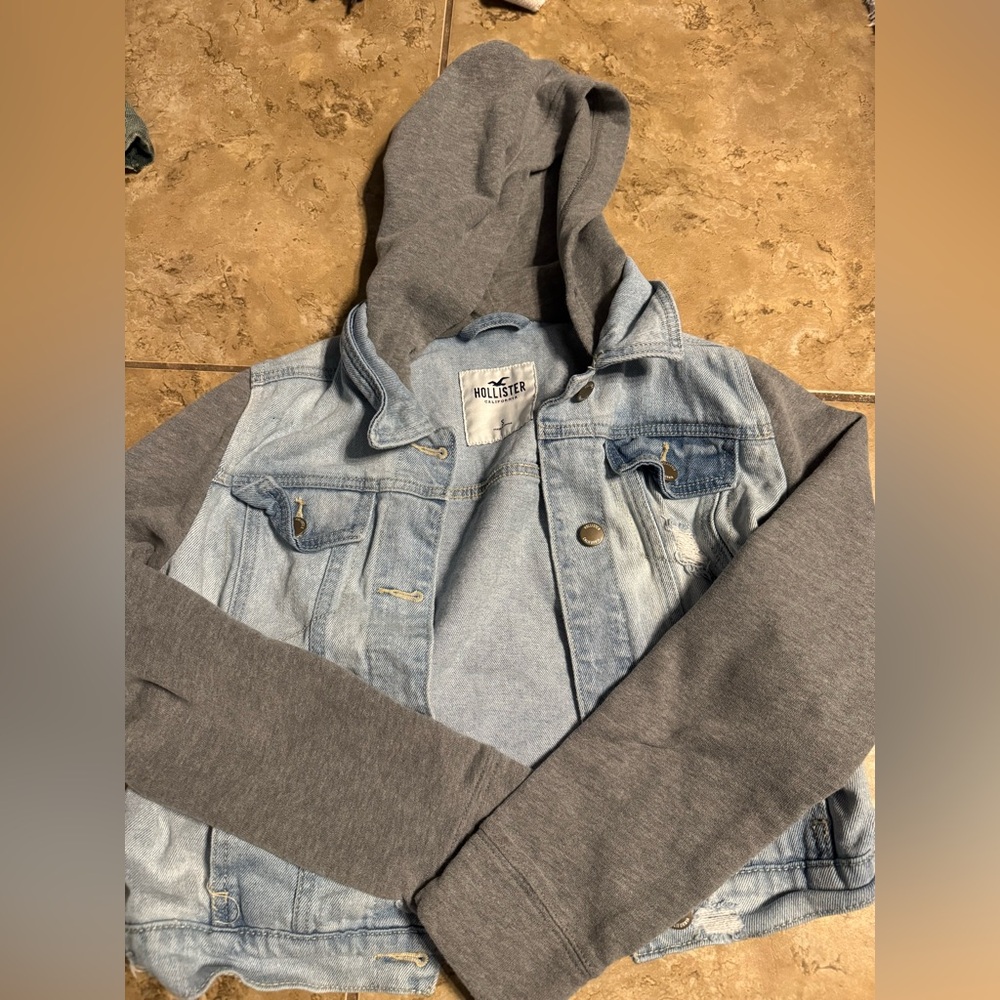 Hollister hoodie jean jacket